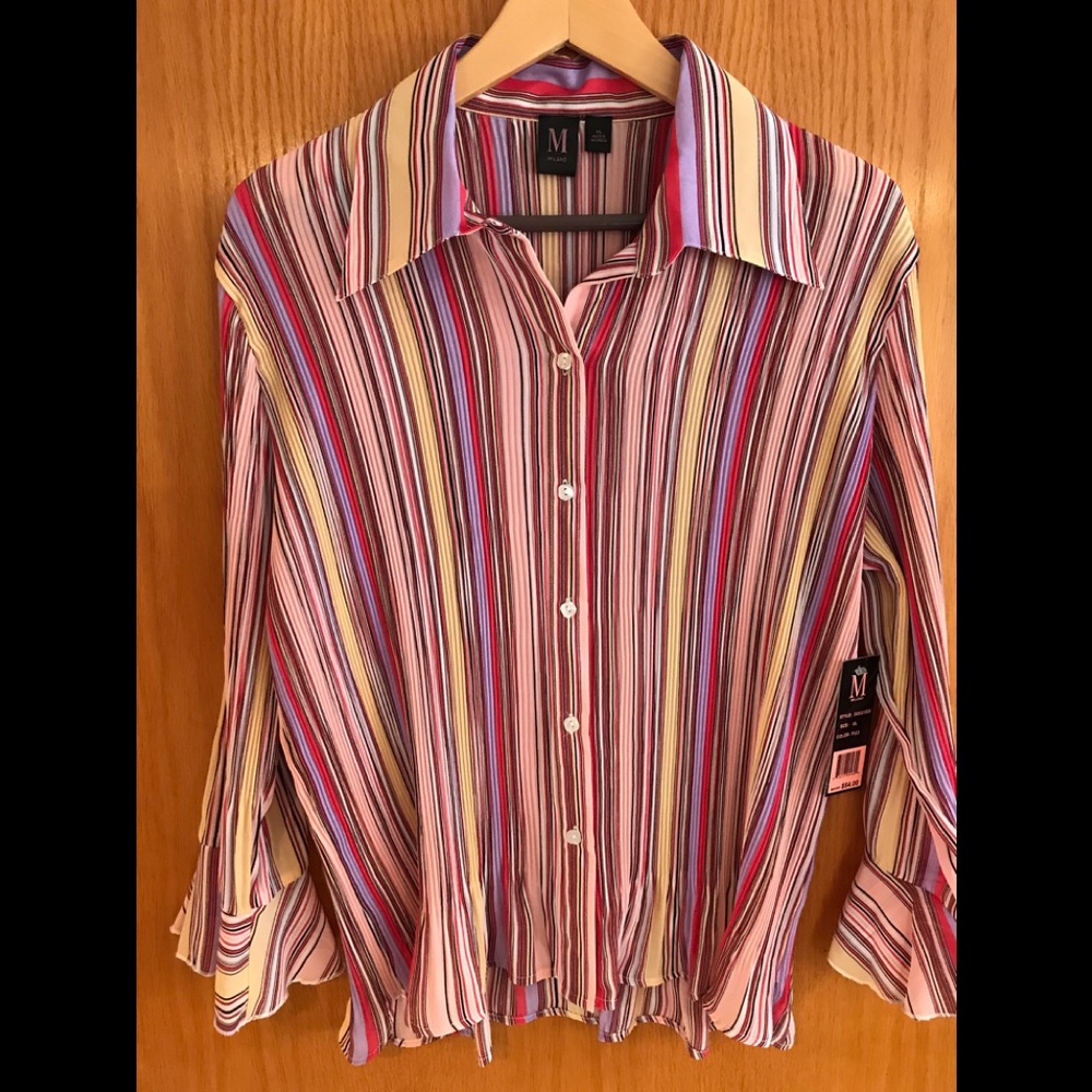 ❤️Milano Women’s Crinkle Blouse Shirt Sz. XL New❤️